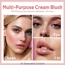bayfree application on cheek model giving a natural radiant finish