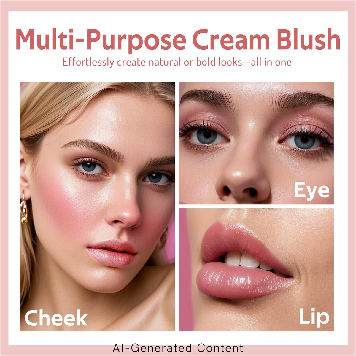 bayfree application on cheeks side profile giving natural flushed radiance
