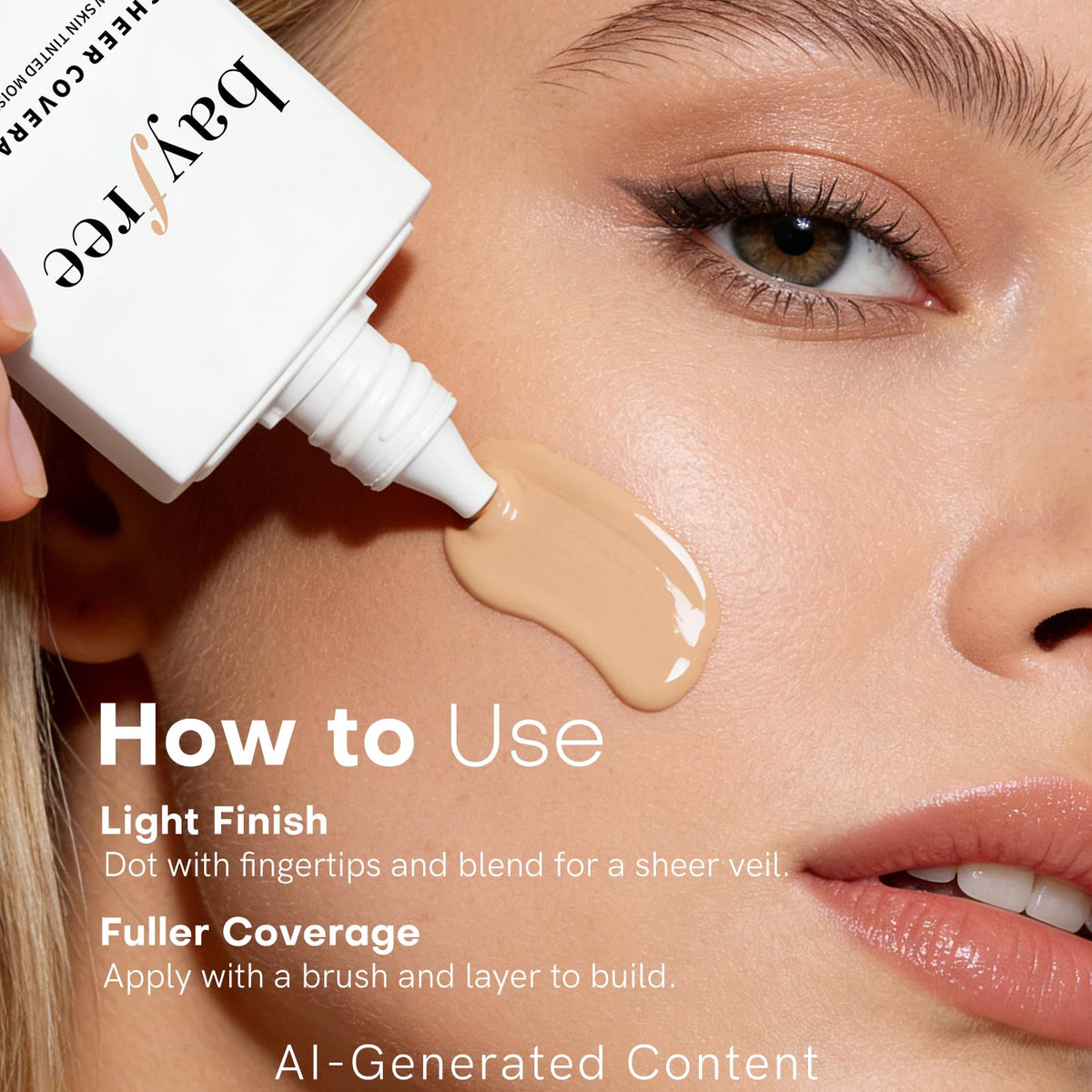 bayfree blending with brush for buildable natural, airbrushed finish