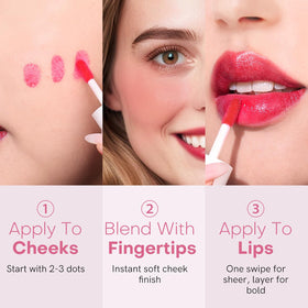 bayfree cheek blend demonstration showing easy-to-blend hydrating tint