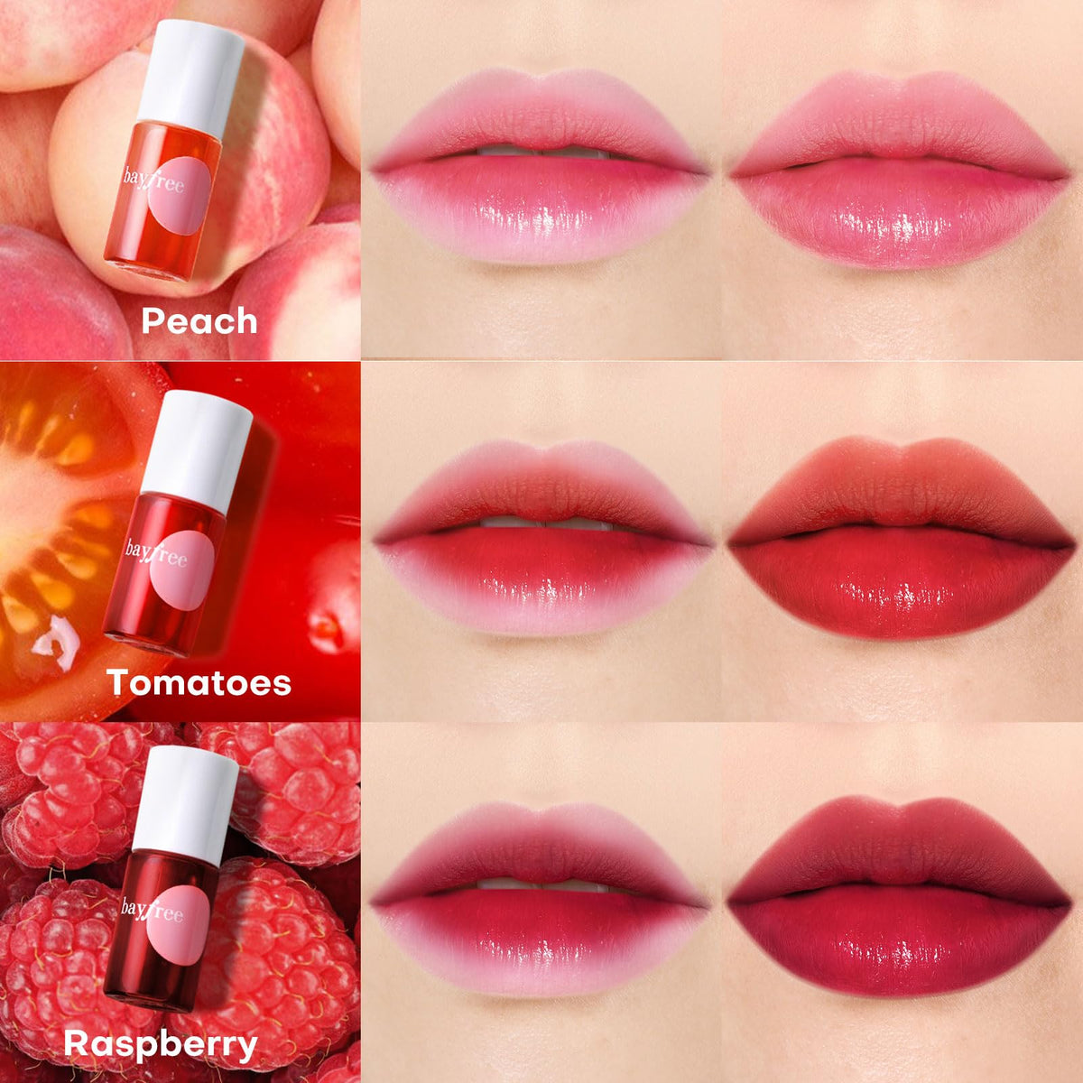 bayfree swatches on arm showing shade range and high pigment payoff