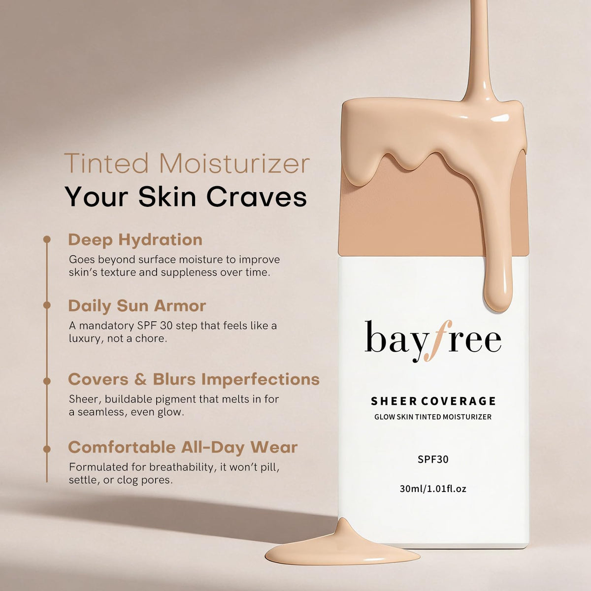 bayfree texture closeup highlighting lightweight creamy hydration