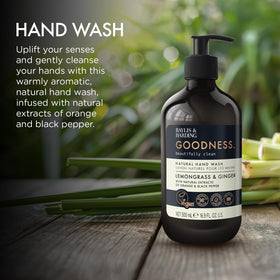 Baylis & Harding bottle label highlighting plant-based ingredients and claims
