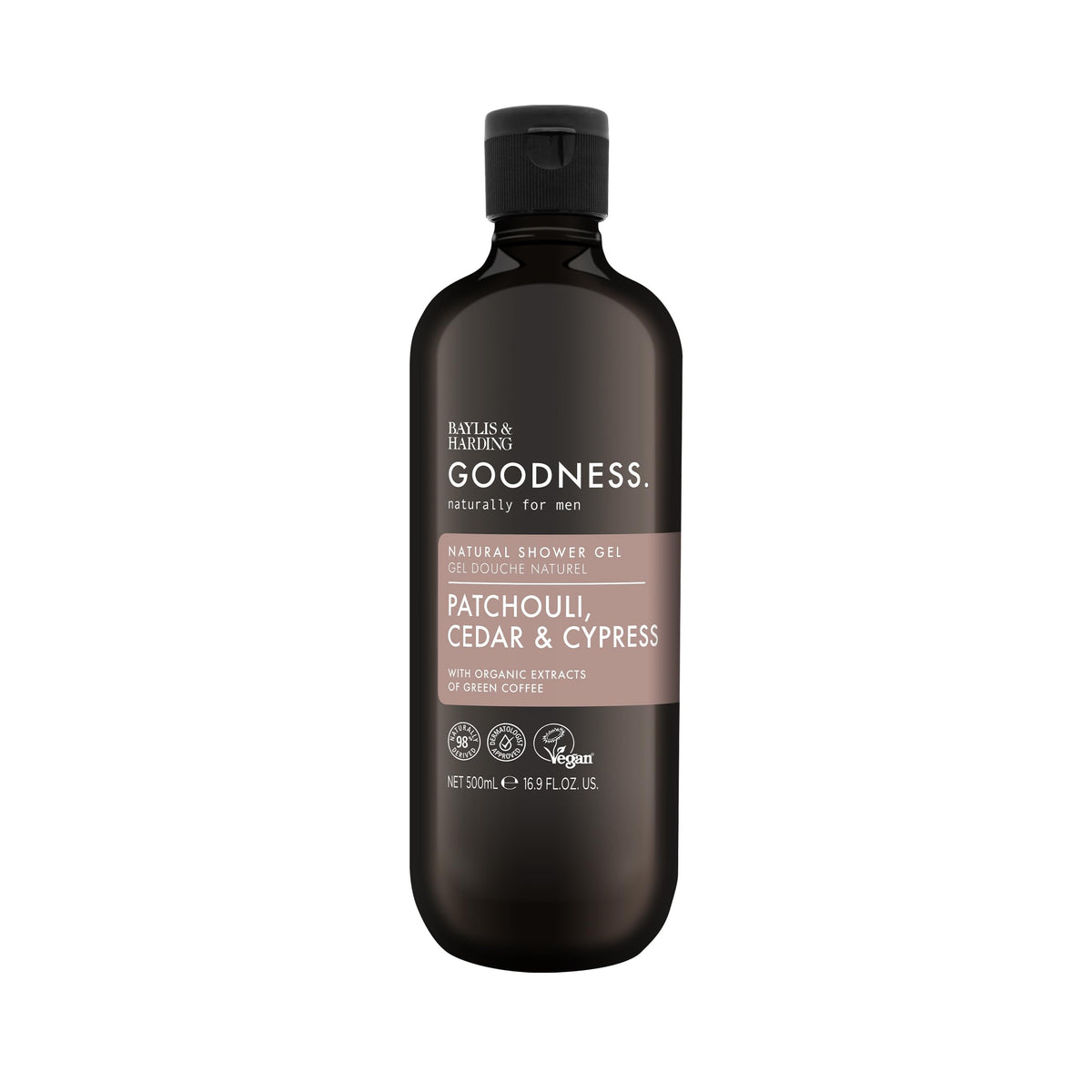 Baylis & Harding close-up label highlighting key ingredients and natural benefits