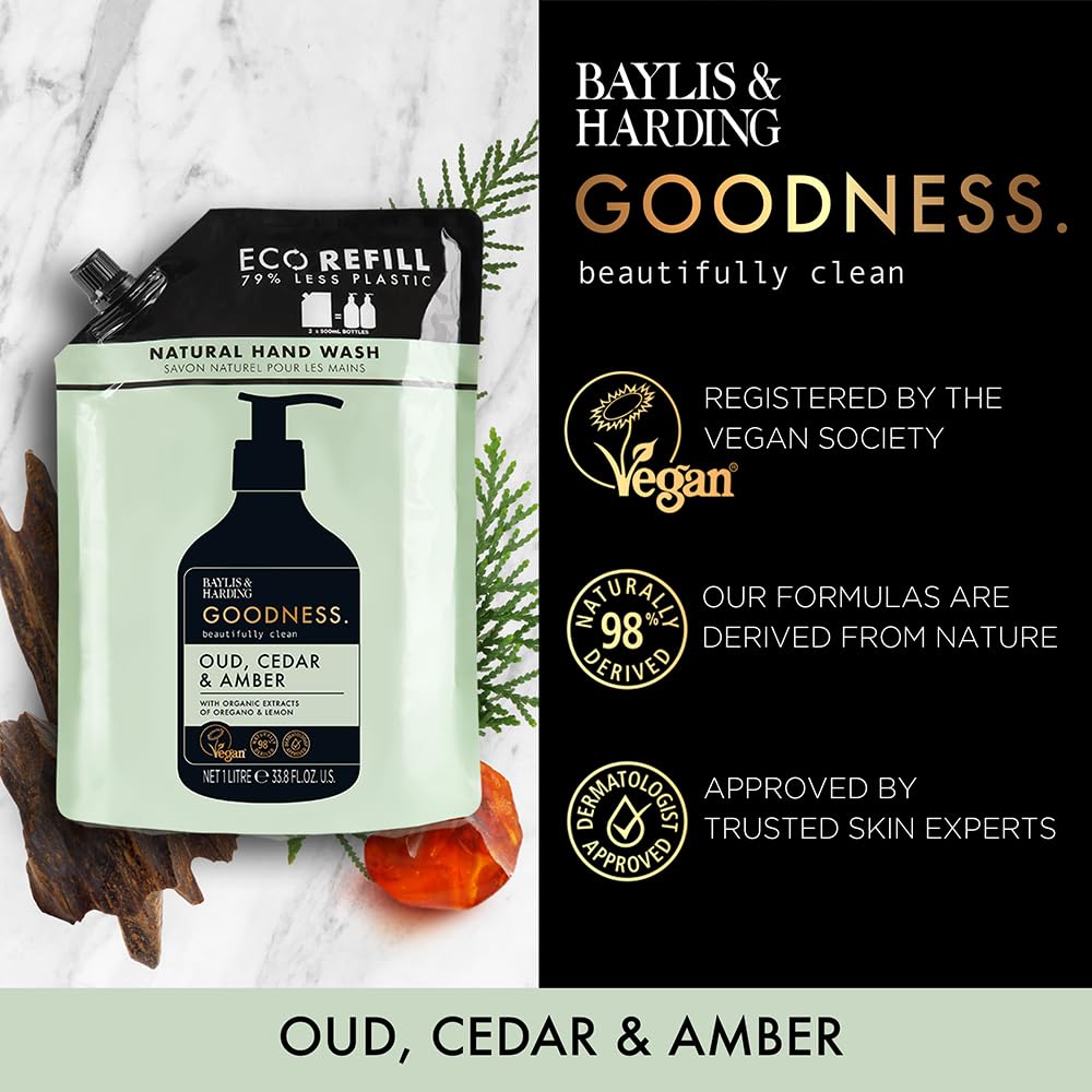 Baylis & Harding soap dispensing into hand for moisturized, clean feeling