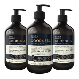 Baylis & Harding front packaging showing lemongrass ginger scent and benefits