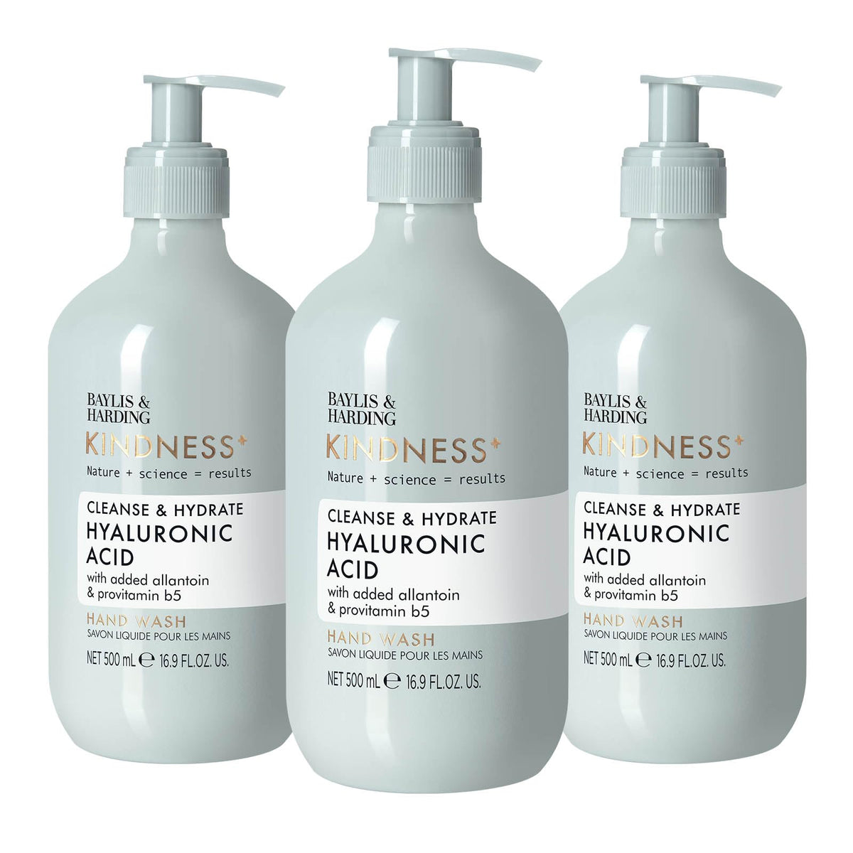 Baylis & Harding front packaging showing pear and orange blossom fragrance and hydrating benefit