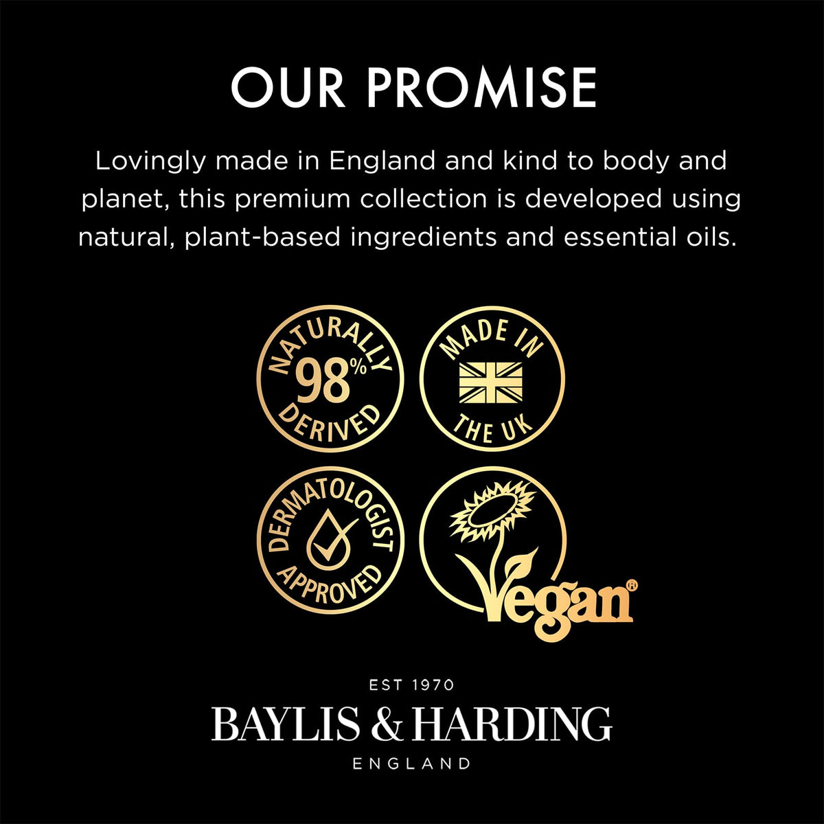 baylis & harding recyclable symbol on bottle highlighting eco-friendly packaging benefit