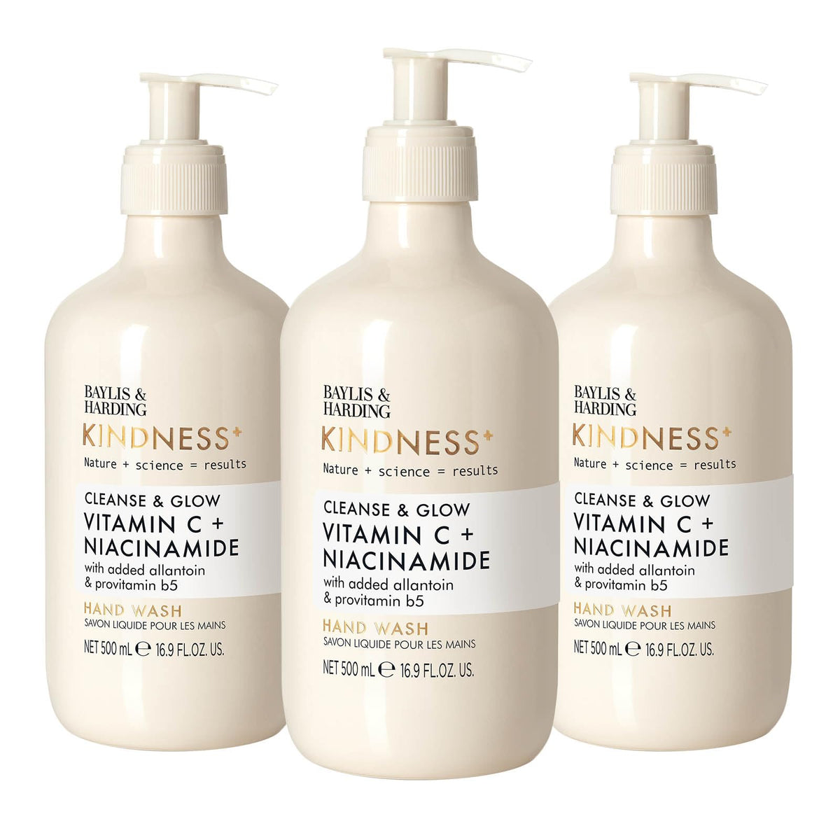 Baylis & Harding front packaging showing bottle and label benefits