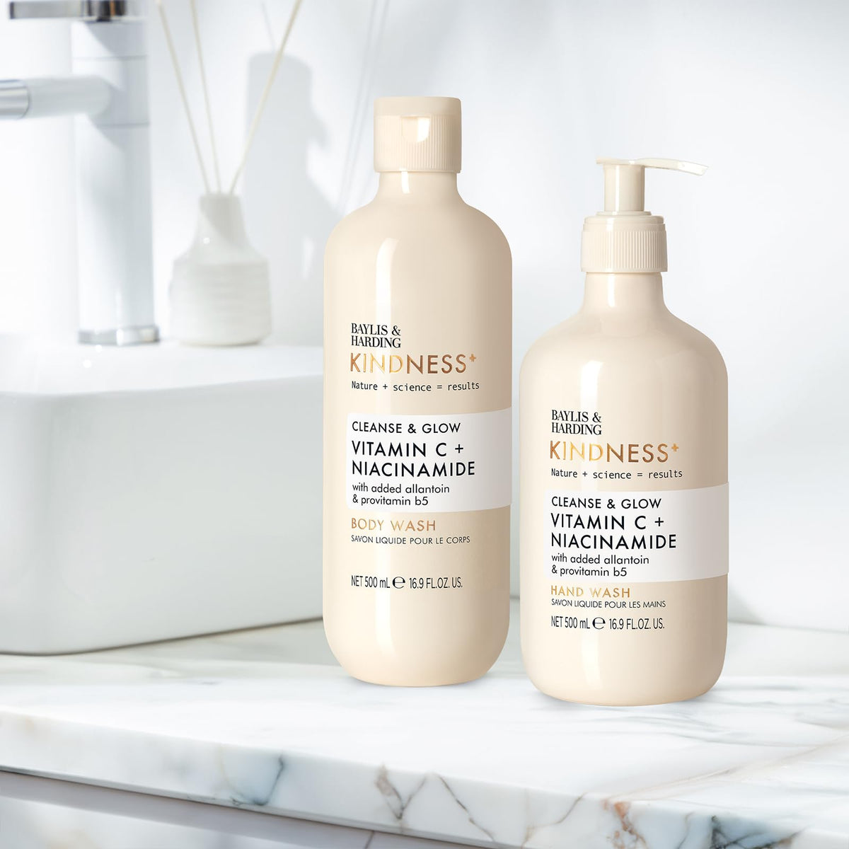 Baylis & Harding hand washing scene showing hydrated, clean hands