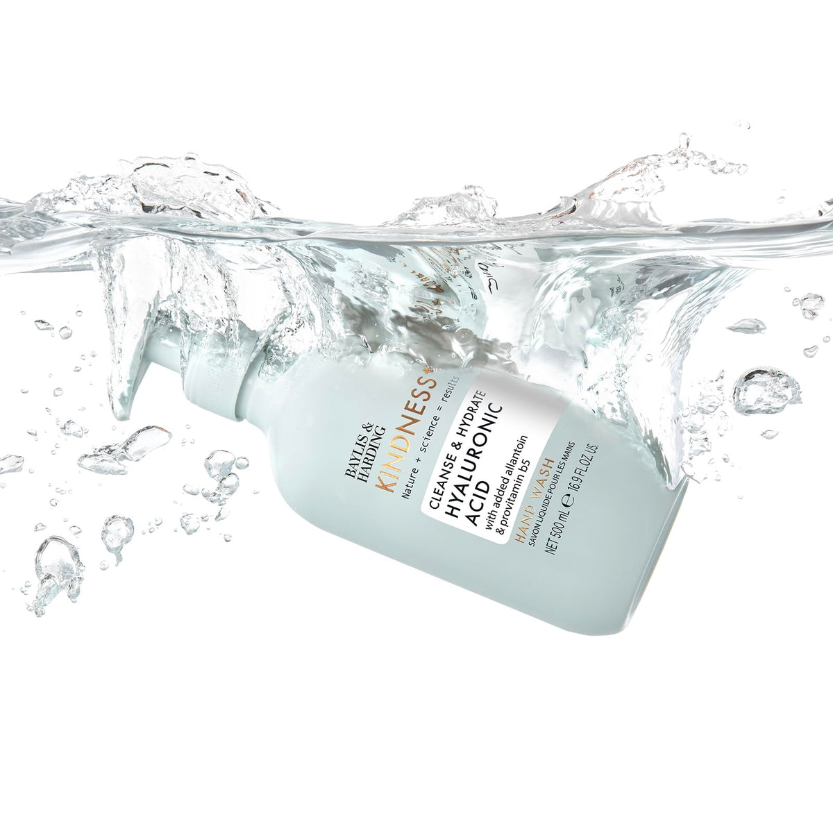 Baylis & Harding lathered foam on hands illustrating moisturising texture and softening benefit