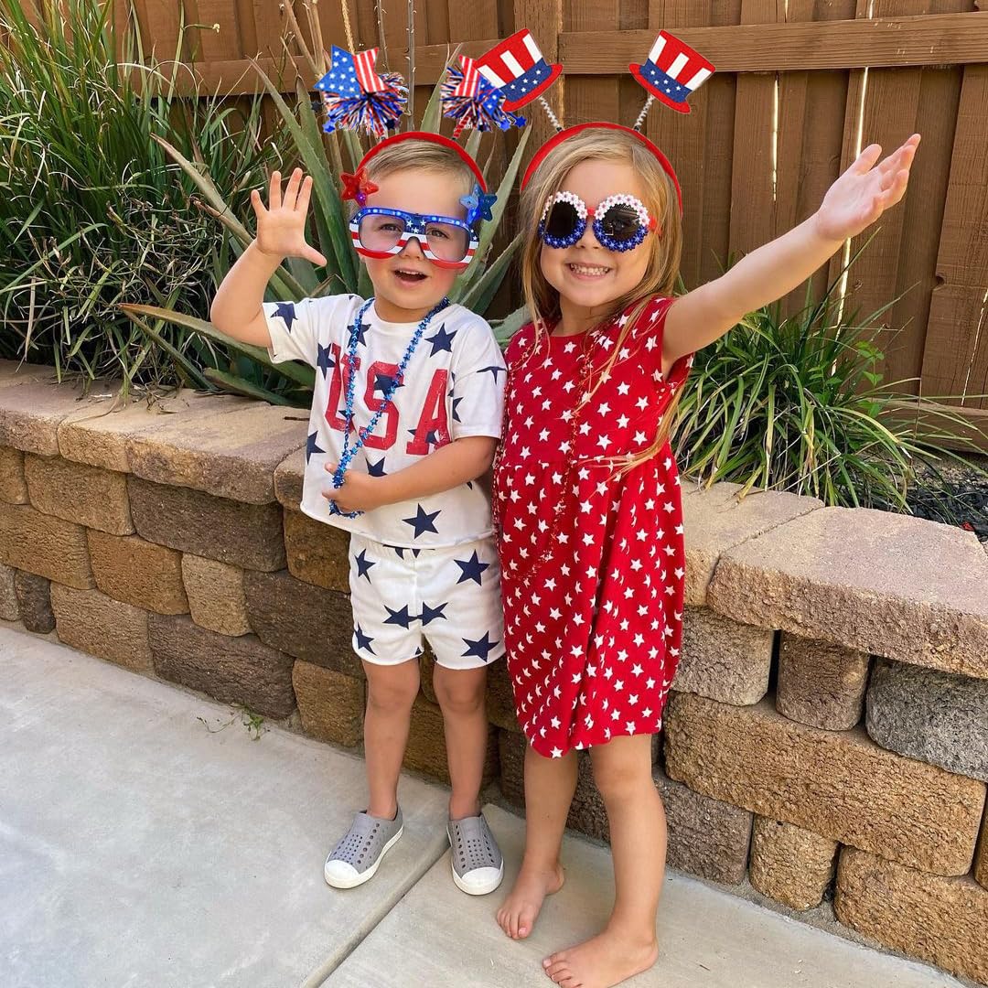 BBPOOL American flag headband in motion showing fluttering patriotic effect