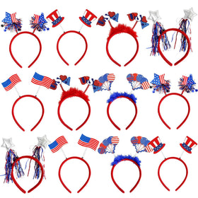 BBPOOL front packaging showing full 12-piece patriotic headband set and benefits