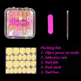 BByogooz nails styled in lifestyle scene for event-ready appeal