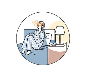 BC233 mask worn on model demonstrating fit and calming warmth benefit