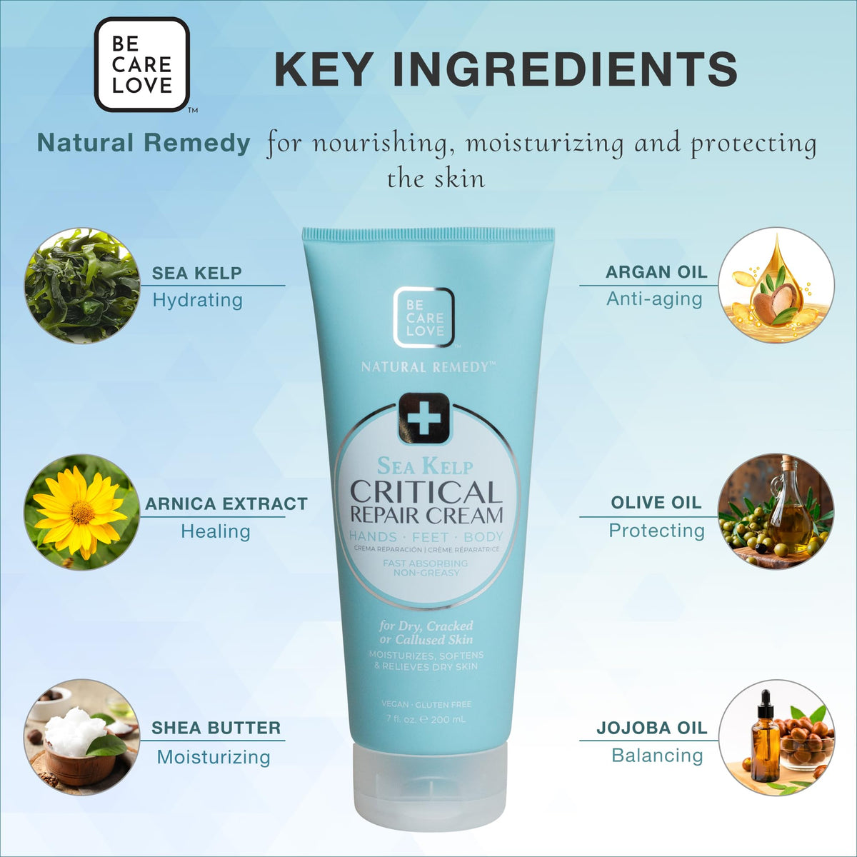 BCL SPA hand application image showing cream absorbing to soothe and soften hardworking hands