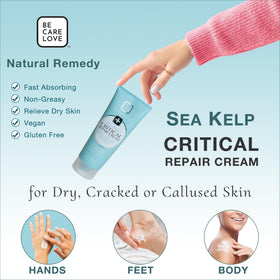 BCL SPA ingredients visual with organic arnica and sea kelp emphasizing soothing botanical benefits