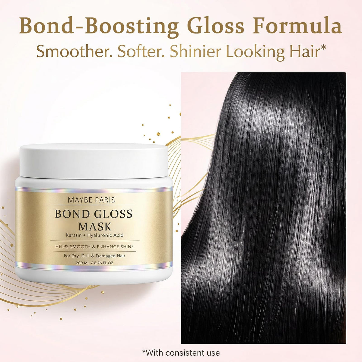 BCYXLR bond gloss mask cream texture closeup demonstrating rich conditioning feel