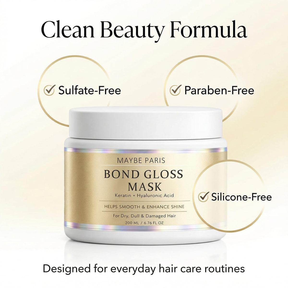 BCYXLR bond gloss mask label closeup focusing on clean ingredients and transparency