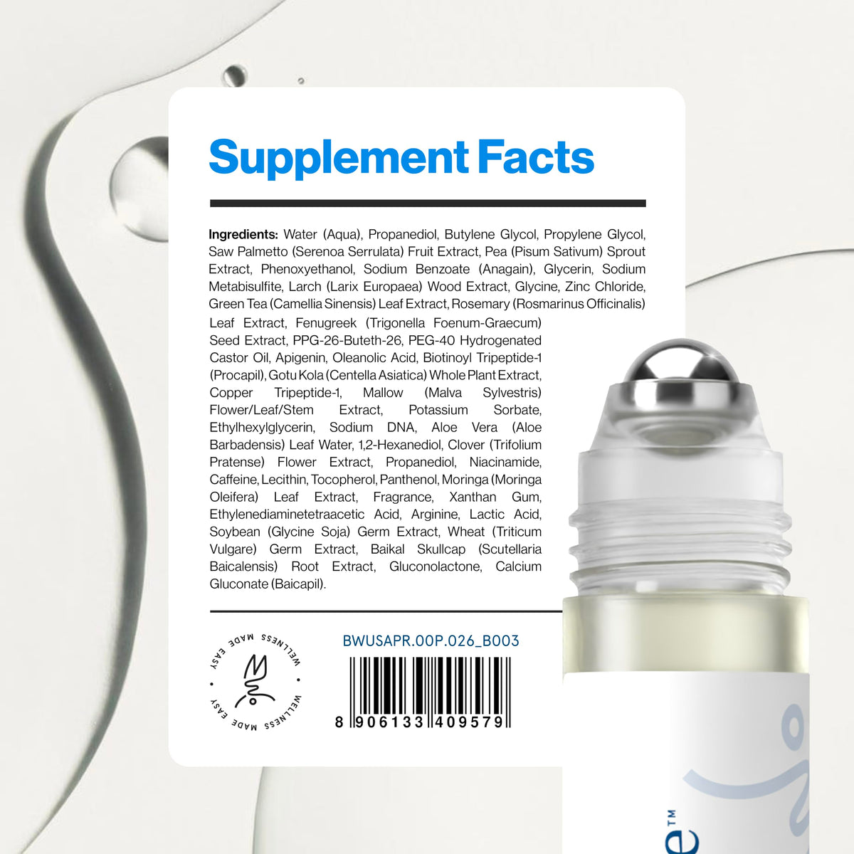Be Bodywise back label close-up showing ingredients and simple usage instructions