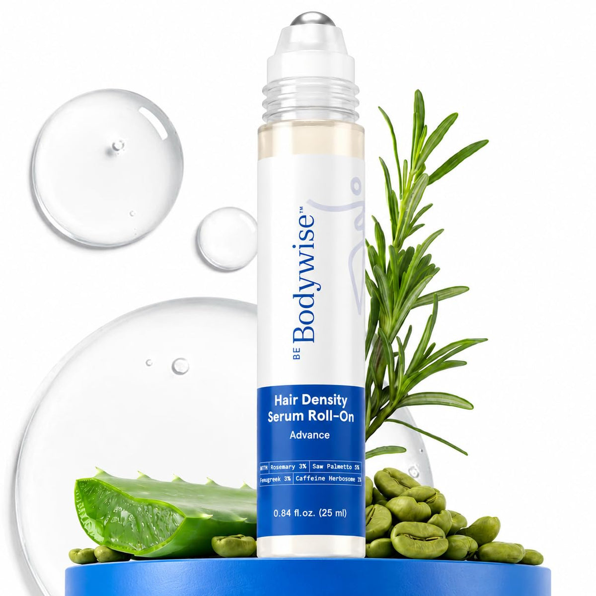 Be Bodywise roll-on front packaging showing compact 25ml bottle and label benefits