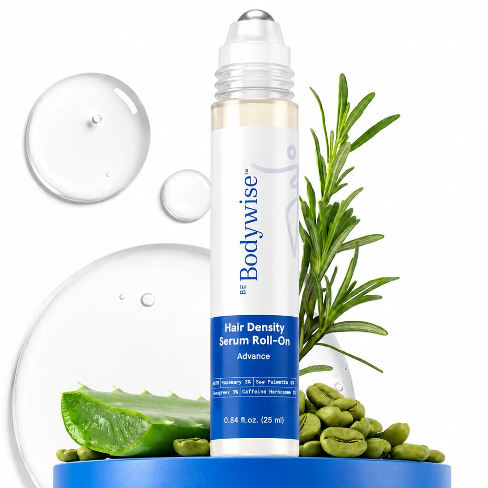 Be Bodywise roll-on front packaging showing compact 25ml bottle and label benefits