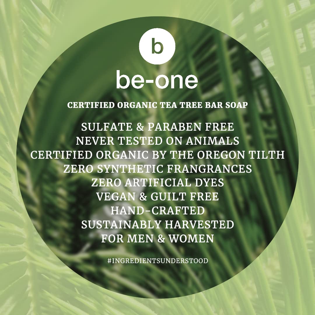 Be-One Organics bar in hand to show 3.75 oz size and travel-friendly convenience