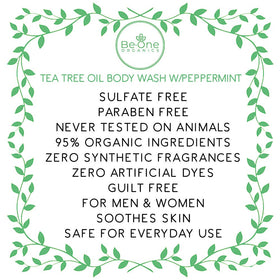 BE-ONE ORGANICS in-shower use showing application on body and post-workout freshness