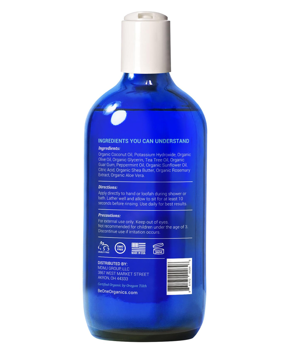 BE-ONE ORGANICS foam texture lather on hand demonstrating gentle cleansing benefit