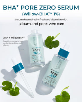 BE THE SKIN serum dropper dispensing water-light texture, demonstrates easy absorption