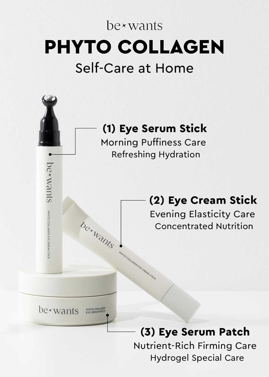 BE+WANTS lifestyle on bathroom vanity indicating everyday skincare routine