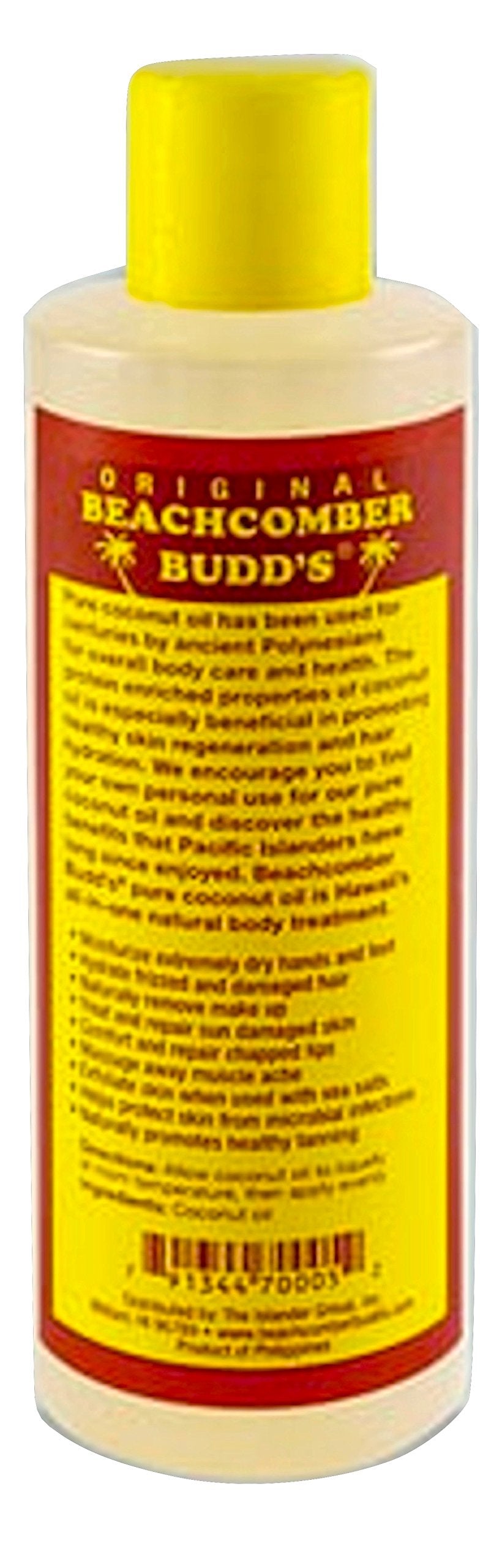 Beachcomber Budd close-up of coconut oil texture melting on palm for smooth application and hydration