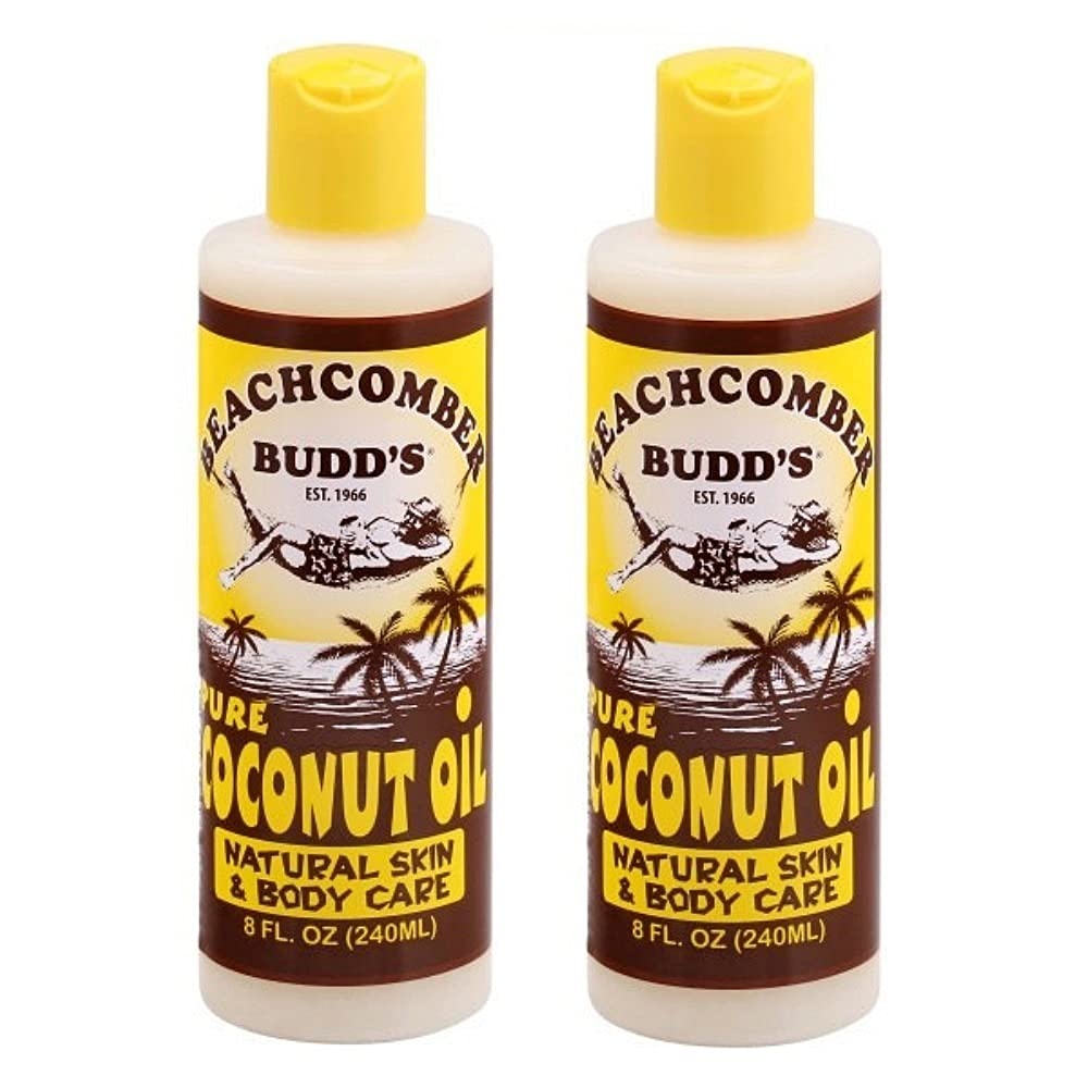Beachcomber Budd's front packaging showing bottle and coconut scent benefit