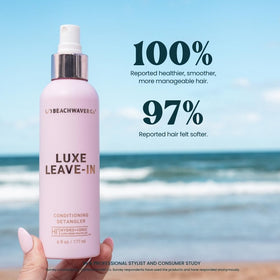 Beachwaver application spray on damp hair demonstrating improved manageability