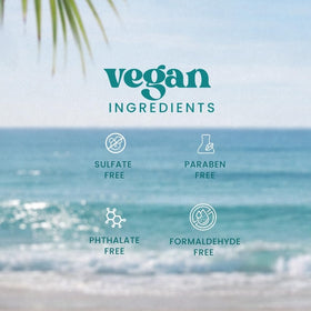 Beachwaver close-up of label and nozzle highlighting ingredient and use benefit