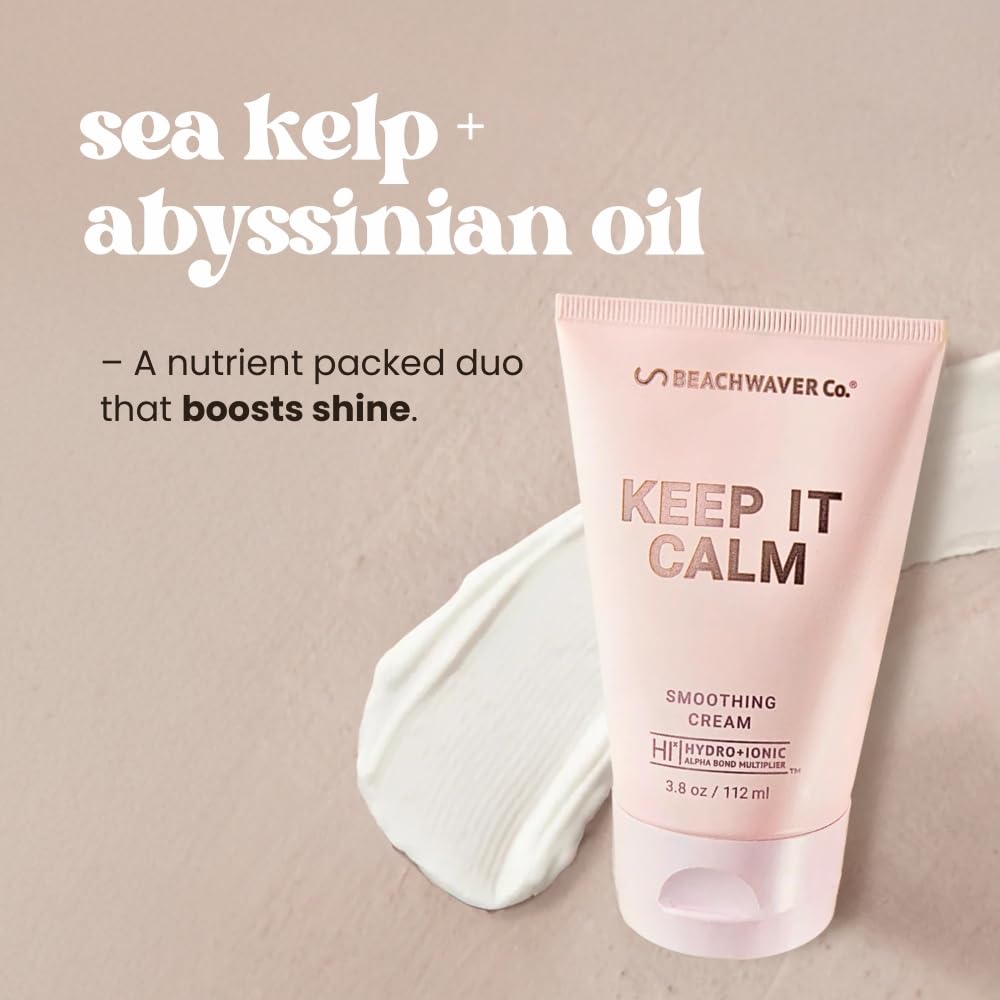 Beachwaver cream being applied to hair showing easy frizz-control benefit