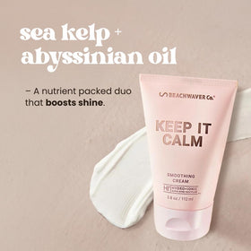 Beachwaver cream being applied to hair showing easy frizz-control benefit