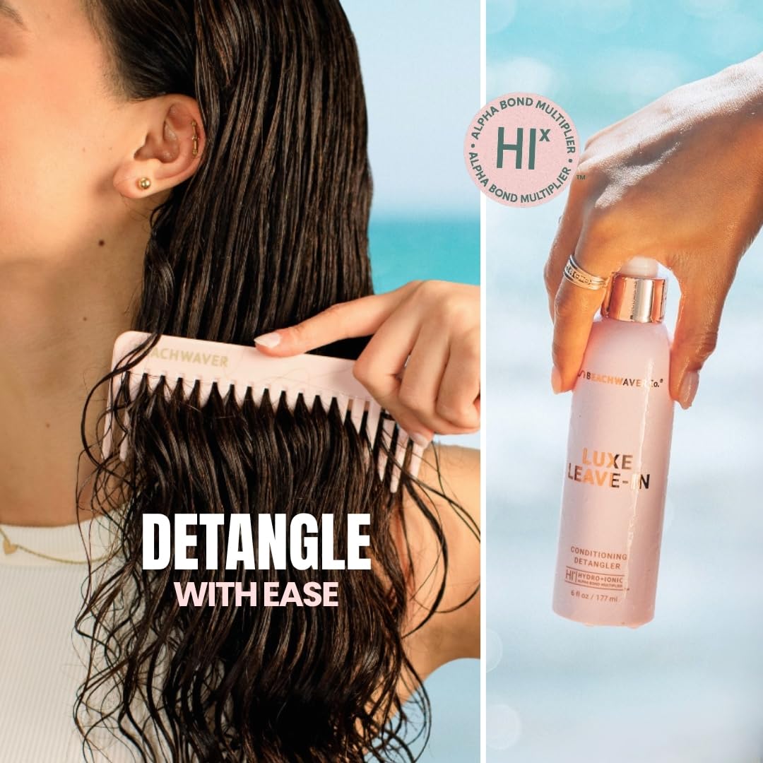 Beachwaver close-up on smooth hair texture showing added shine benefit