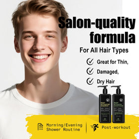 Beadlamey styled hair before and after image showing thicker appearance