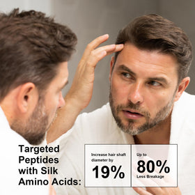 Beadlamey conditioner applied in shower demonstrating even coverage and hydration