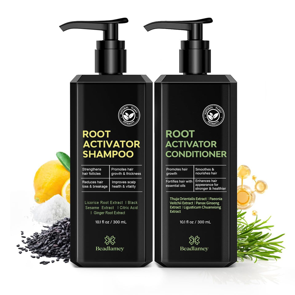 Beadlamey front packaging showing the root activator set for fuller hair