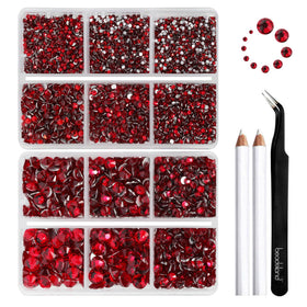 BEADSLAND front packaging showing organized grids and siam rhinestones for easy use