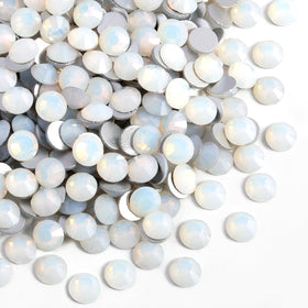 BEADSLAND pack front view showing 1440 white opal rhinestones and clear labeling, easy bulk supply