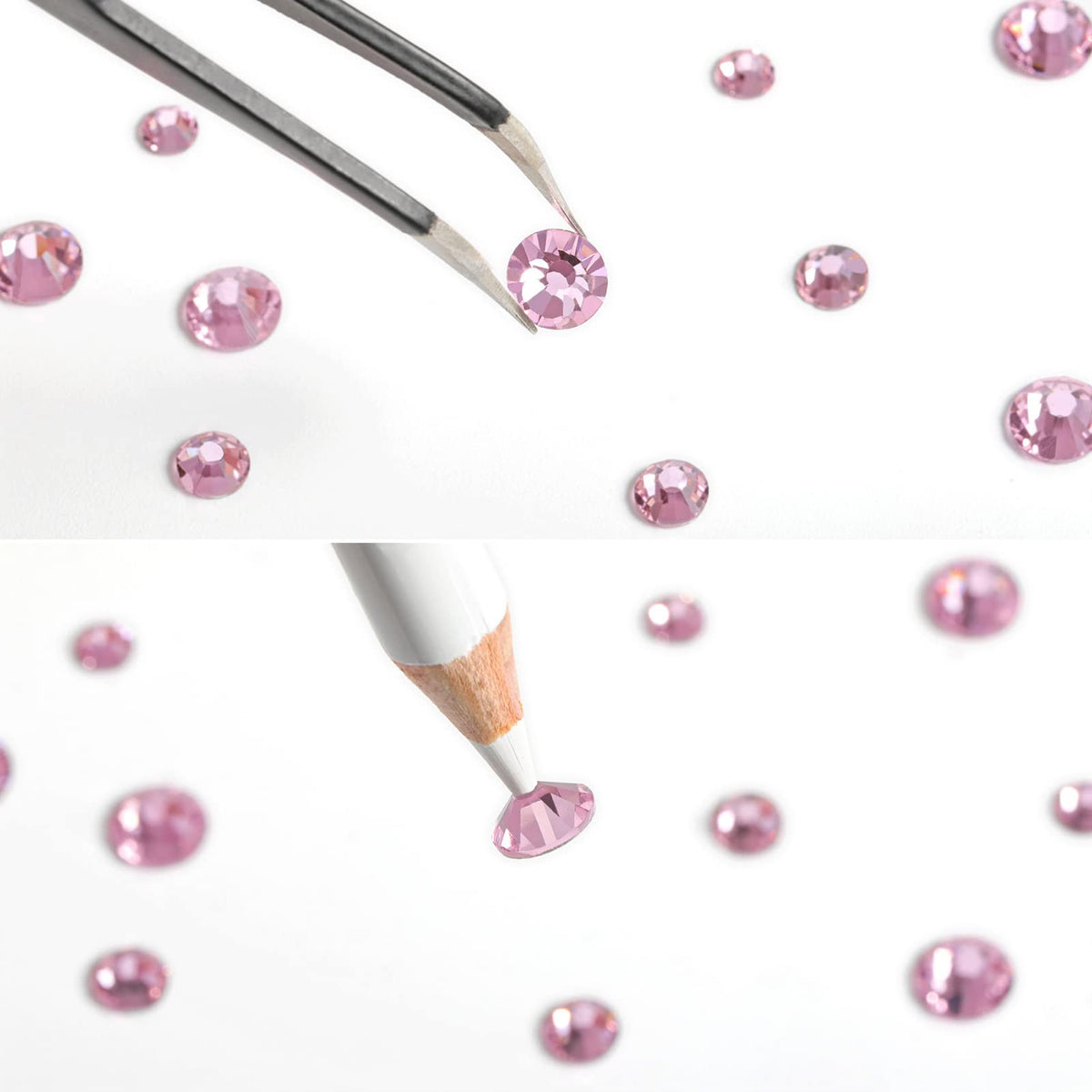 BEADSLAND angled tweezers and wax pencil shown for precise gem placement