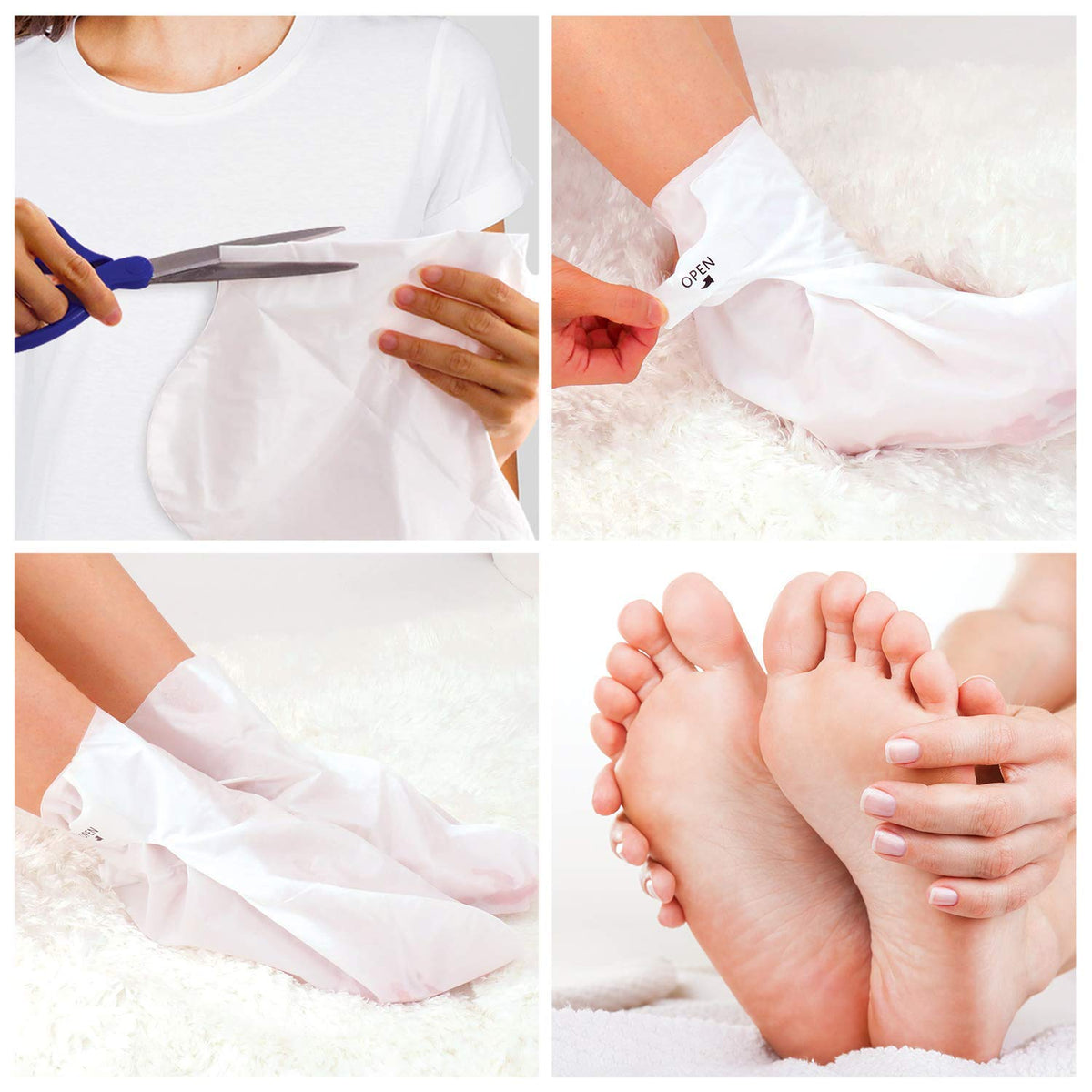 Bealuz booties worn on feet demonstrating simple at-home treatment benefit