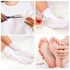 Bealuz booties worn on feet demonstrating simple at-home treatment benefit