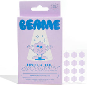 BEAME front packaging showing 36 stickers and brand protection benefit