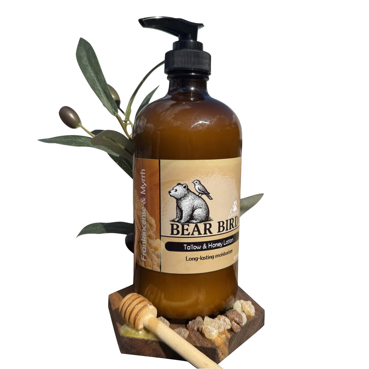 Bear Bird close-up of tallow texture illustrating rich, absorbent finish