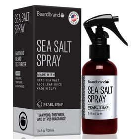 Beardbrand front bottle showing Pearl Snap scent and matte finish benefit