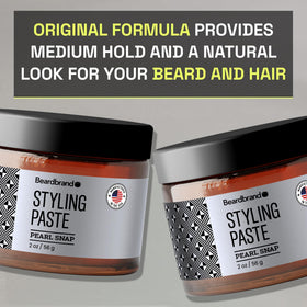 Beardbrand being used to tame a beard for neat, conditioned look